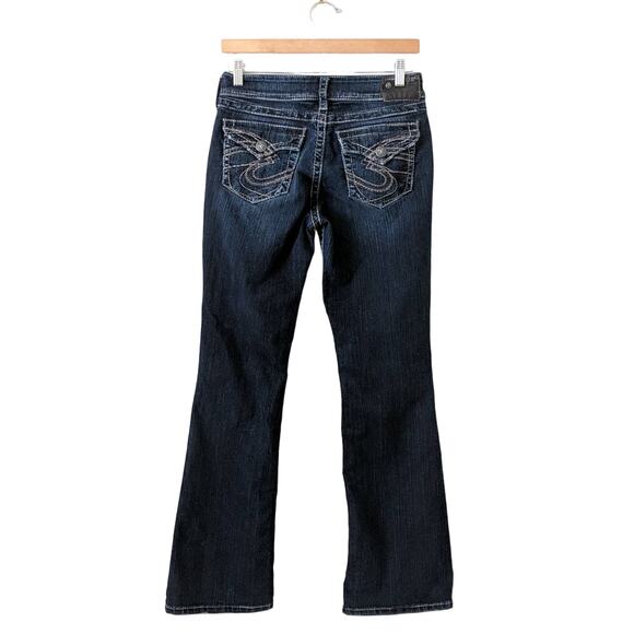 Silver Jeans Suki Surplus Denim Western Flap Pockets Boot Cut Whiskering W28 L32 - Picture 2 of 8
